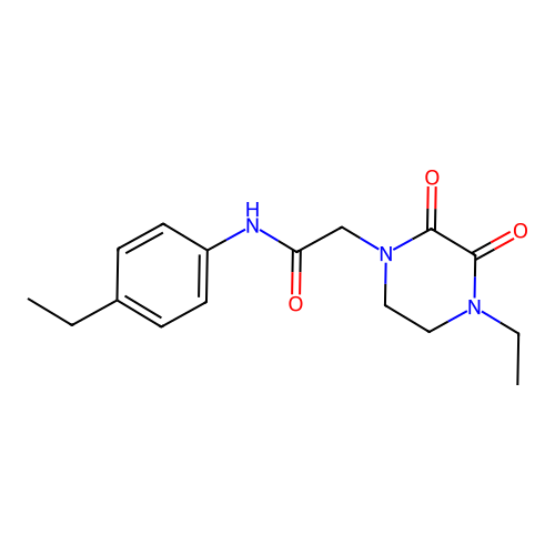 2-(4-ethyl-2,3-dioxopiperazin-1-yl)-N-(4-ethylphenyl)acetamide structure