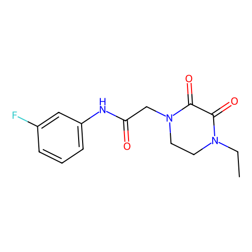 2-(4-ethyl-2,3-dioxopiperazin-1-yl)-N-(3-fluorophenyl)acetamide structure