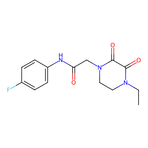 2-(4-ethyl-2,3-dioxopiperazin-1-yl)-N-(4-fluorophenyl)acetamide structure