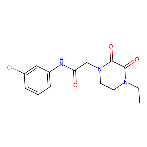 N-(3-chlorophenyl)-2-(4-ethyl-2,3-dioxopiperazin-1-yl)acetamide structure
