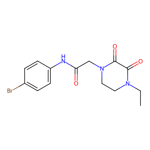 N-(4-bromophenyl)-2-(4-ethyl-2,3-dioxopiperazin-1-yl)acetamide structure