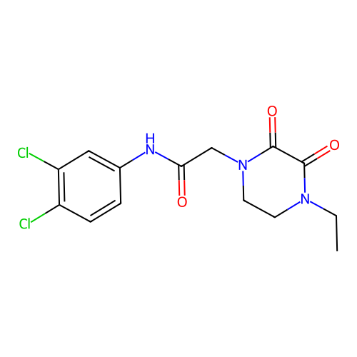N-(3,4-dichlorophenyl)-2-(4-ethyl-2,3-dioxopiperazin-1-yl)acetamide structure