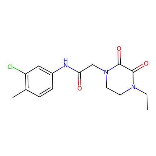 N-(3-chloro-4-methylphenyl)-2-(4-ethyl-2,3-dioxopiperazin-1-yl)acetamide structure