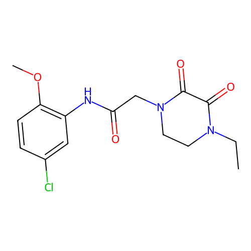 N-(5-chloro-2-methoxyphenyl)-2-(4-ethyl-2,3-dioxopiperazin-1-yl)acetamide structure