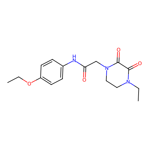 N-(4-ethoxyphenyl)-2-(4-ethyl-2,3-dioxopiperazin-1-yl)acetamide structure