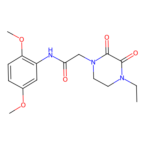 N-(2,5-dimethoxyphenyl)-2-(4-ethyl-2,3-dioxopiperazin-1-yl)acetamide structure
