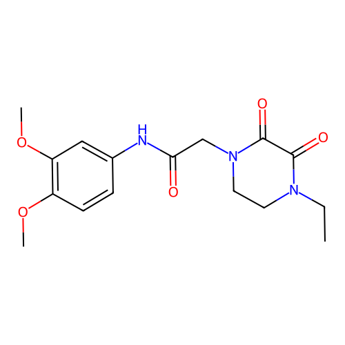 N-(3,4-dimethoxyphenyl)-2-(4-ethyl-2,3-dioxopiperazin-1-yl)acetamide structure