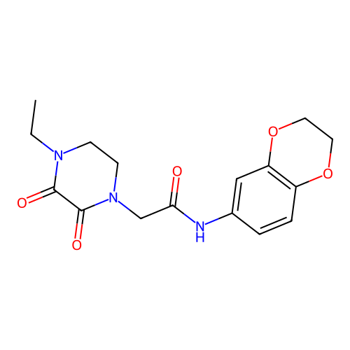 N-(2,3-dihydro-1,4-benzodioxin-6-yl)-2-(4-ethyl-2,3-dioxopiperazin-1-yl)acetamide structure
