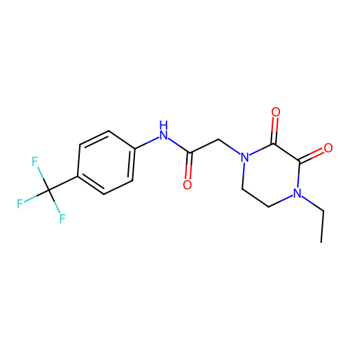 2-(4-ethyl-2,3-dioxopiperazin-1-yl)-N-[4-(trifluoromethyl)phenyl]acetamide structure