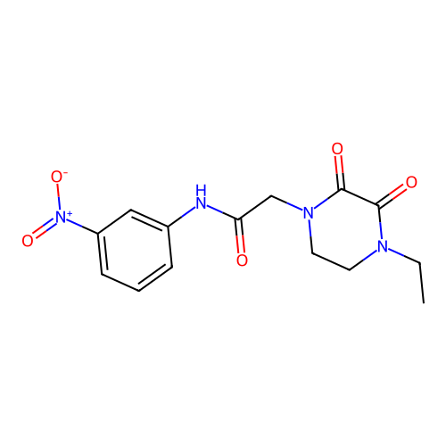 2-(4-ethyl-2,3-dioxopiperazin-1-yl)-N-(3-nitrophenyl)acetamide structure