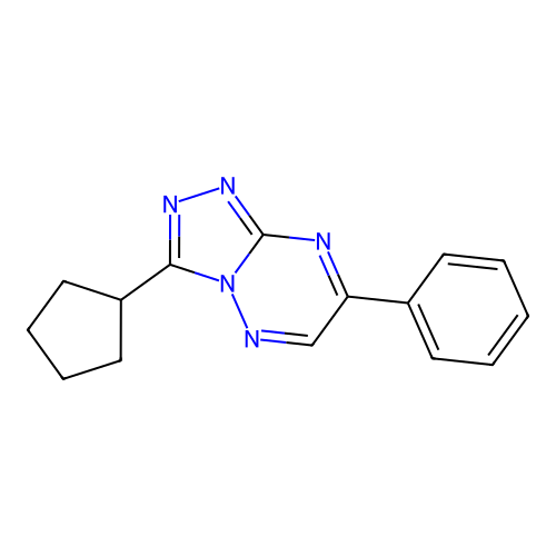 1,2,4-Triazolo(4,3-b)(1,2,4)triazine, 3-cyclopentyl-7-phenyl- structure