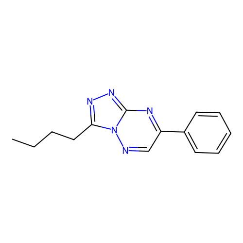 1,2,4-Triazolo(4,3-b)(1,2,4)triazine, 3-butyl-7-phenyl- structure