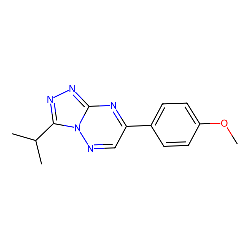 1,2,4-Triazolo(4,3-b)(1,2,4)triazine, 7-(4-methoxyphenyl)-3-(1-methylethyl)- structure