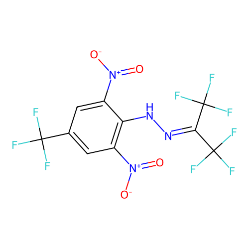 2-Propanone, hexafluoro-, 2-(2,6-dinitro-4-(trifluoromethyl)phenyl)hydrazone structure