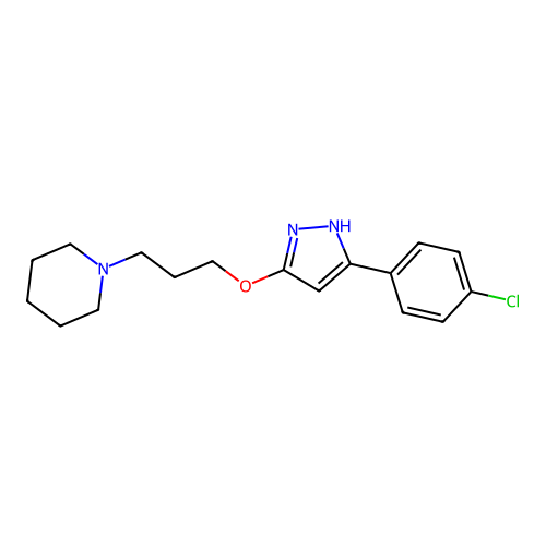 Piperidine, 1-((3-(5-(4-chlorophenyl)-1H-pyrazol-3-yl)oxy)propyl)- structure