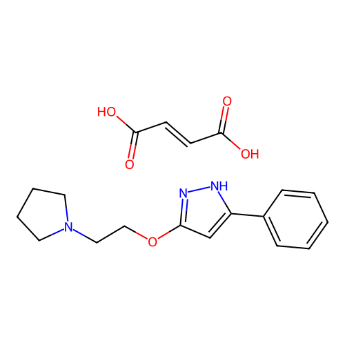 1H-Pyrazole, 3-phenyl-5-(2-(1-pyrrolidinyl)ethoxy)-, (Z)-2-butenedioate (1:1) structure