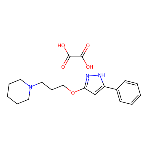 Piperidine, 1-(3-((5-phenyl-1H-pyrazol-3-yl)oxy)propyl)-, ethanedioate (1:1) structure
