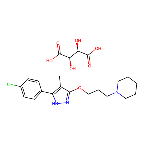 Piperidine, 1-(3-((5-(4-chlorophenyl)-4-methyl-1H-pyrazol-3-yl)oxy)propyl)-, (R-(R*,R*))-2,3-dihydroxybutanedioate (1:1) structure