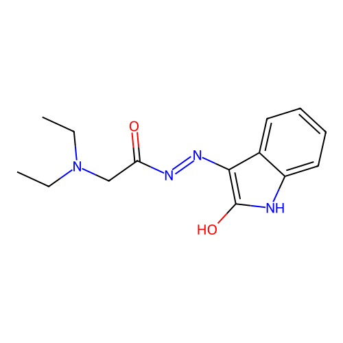 Glycine, N,N-diethyl-, (2-oxo-3-indolinylidene)hydrazide, (Z)- structure