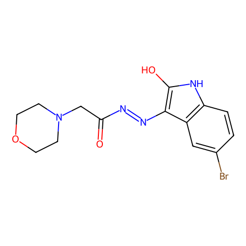 4-Morpholineacetic acid, (5-bromo-2-oxo-3-indolinylidene)hydrazide, (Z)- structure