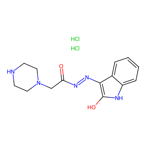 C14H17N5O2.2ClH.3/2H2O structure