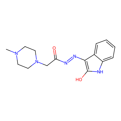 1-Piperazineacetic acid, 4-methyl-, (2-oxo-3-indolinylidene)hydrazide, (Z)- structure