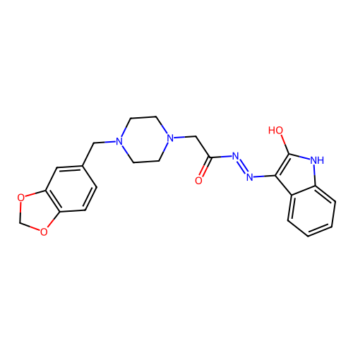 1-Piperazineacetic acid, 4-piperonyl-, (2-oxo-3-indolinylidene)hydrazide (Z)- structure