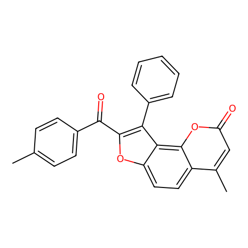 4-Methyl-8-(4-methylbenzoyl)-9-phenylfuro[2,3-h]chromen-2-one structure