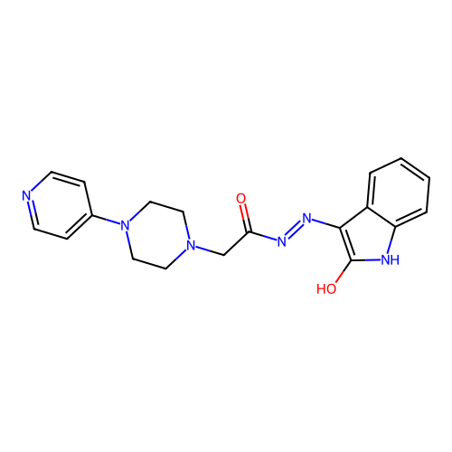 1-Piperazineacetic acid, 4-(4-pyridyl)-, (2-oxo-3-indolinylidene)hydrazide, (Z)- structure