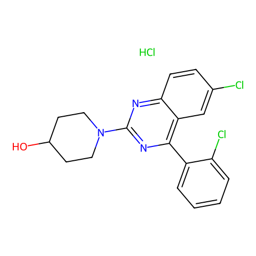 4-Piperidinol, 1-(6-chloro-4-(2-chlorophenyl)-2-quinazolinyl)-, monohydrochloride structure
