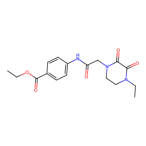 Ethyl 4-[2-(4-ethyl-2,3-dioxopiperazin-1-yl)acetamido]benzoate structure