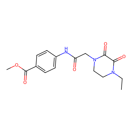 Methyl 4-[2-(4-ethyl-2,3-dioxopiperazin-1-yl)acetamido]benzoate structure