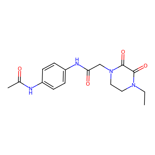 N-(4-acetamidophenyl)-2-(4-ethyl-2,3-dioxopiperazin-1-yl)acetamide structure