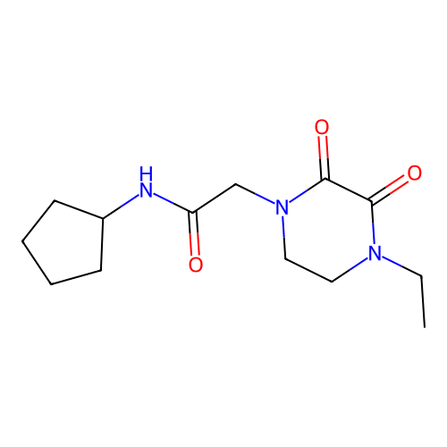 N-cyclopentyl-2-(4-ethyl-2,3-dioxopiperazin-1-yl)acetamide structure