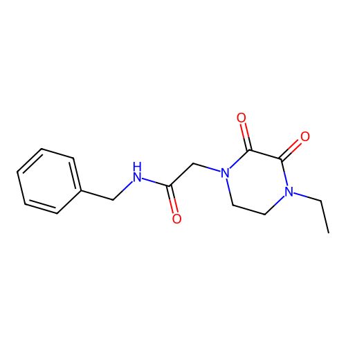 N-benzyl-2-(4-ethyl-2,3-dioxopiperazin-1-yl)acetamide structure