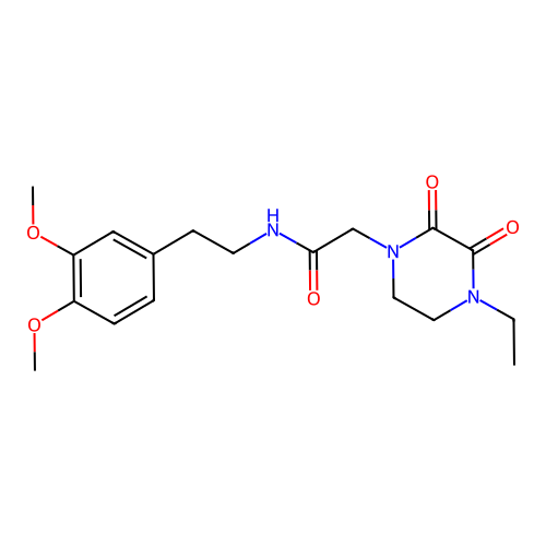 N-[2-(3,4-dimethoxyphenyl)ethyl]-2-(4-ethyl-2,3-dioxopiperazin-1-yl)acetamide structure