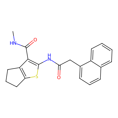 N-methyl-2-[2-(naphthalen-1-yl)acetamido]-4H,5H,6H-cyclopenta[b]thiophene-3-carboxamide structure