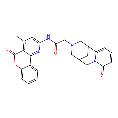 N-{4-methyl-5-oxo-5H-chromeno[4,3-b]pyridin-2-yl}-2-{6-oxo-7,11-diazatricyclo[7.3.1.0^{2,7}]trideca-2,4-dien-11-yl}acetamide structure