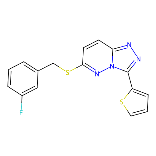 6-((3-Fluorobenzyl)thio)-3-(thiophen-2-yl)-[1,2,4]triazolo[4,3-b]pyridazine structure