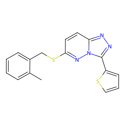 6-((2-Methylbenzyl)thio)-3-(thiophen-2-yl)-[1,2,4]triazolo[4,3-b]pyridazine structure