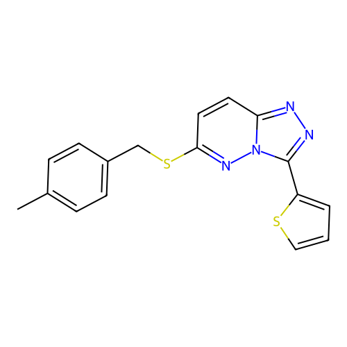 6-((4-Methylbenzyl)thio)-3-(thiophen-2-yl)-[1,2,4]triazolo[4,3-b]pyridazine structure