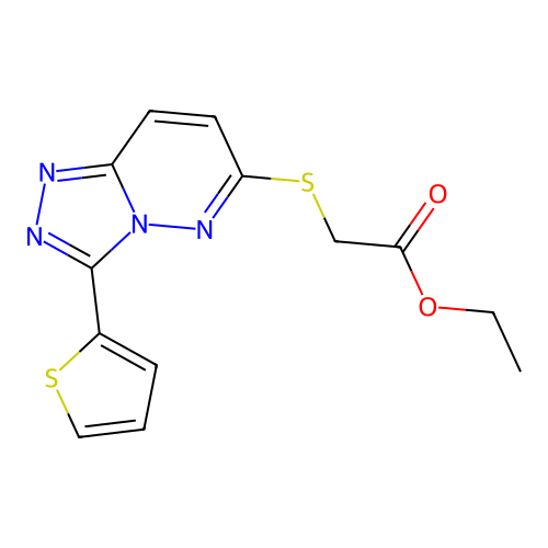 Ethyl 2-[(3-thiophen-2-yl-[1,2,4]triazolo[4,3-b]pyridazin-6-yl)sulfanyl]acetate structure