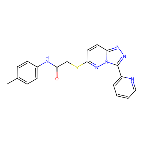 2-((3-(pyridin-2-yl)-[1,2,4]triazolo[4,3-b]pyridazin-6-yl)thio)-N-(p-tolyl)acetamide structure
