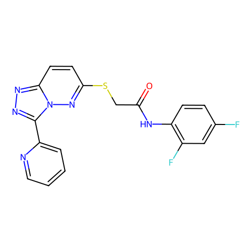 N-(2,4-difluorophenyl)-2-{[3-(pyridin-2-yl)-[1,2,4]triazolo[4,3-b]pyridazin-6-yl]sulfanyl}acetamide structure