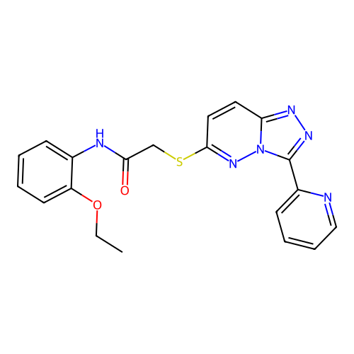 N-(2-ethoxyphenyl)-2-((3-(pyridin-2-yl)-[1,2,4]triazolo[4,3-b]pyridazin-6-yl)thio)acetamide structure