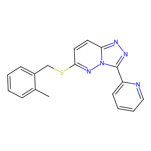 6-[(2-methylphenyl)methylsulfanyl]-3-pyridin-2-yl-[1,2,4]triazolo[4,3-b]pyridazine structure