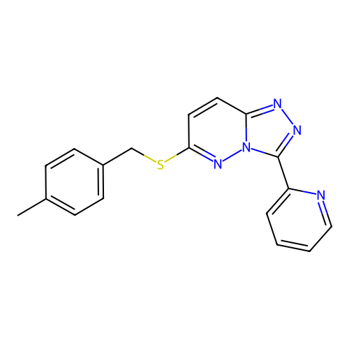6-[(4-methylphenyl)methylsulfanyl]-3-pyridin-2-yl-[1,2,4]triazolo[4,3-b]pyridazine structure