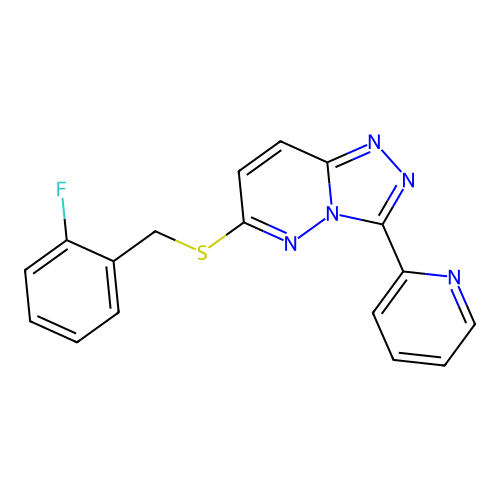6-((2-Fluorobenzyl)thio)-3-(pyridin-2-yl)-[1,2,4]triazolo[4,3-b]pyridazine structure