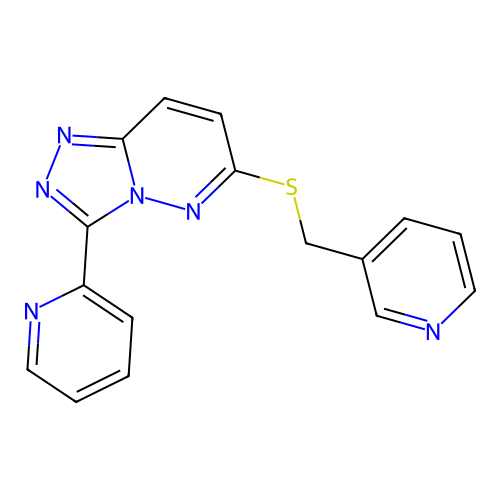 3-Pyridin-2-yl-6-(pyridin-3-ylmethylsulfanyl)-[1,2,4]triazolo[4,3-b]pyridazine structure