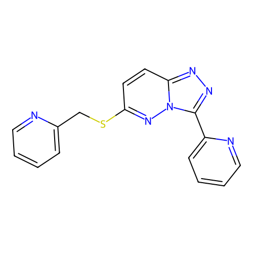 3-Pyridin-2-yl-6-(pyridin-2-ylmethylsulfanyl)-[1,2,4]triazolo[4,3-b]pyridazine structure